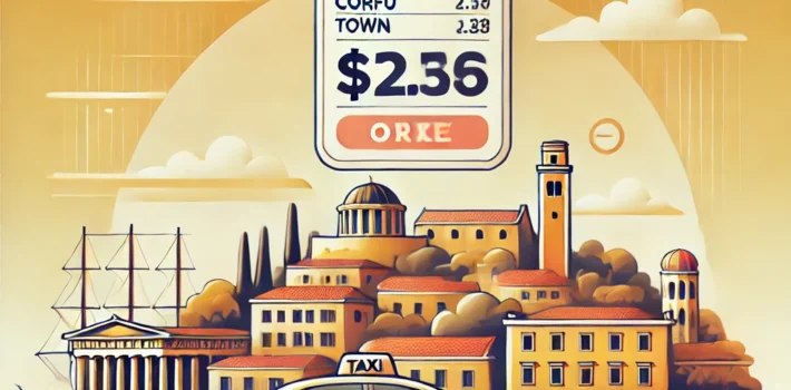 How much is a taxi from airport to Corfu town