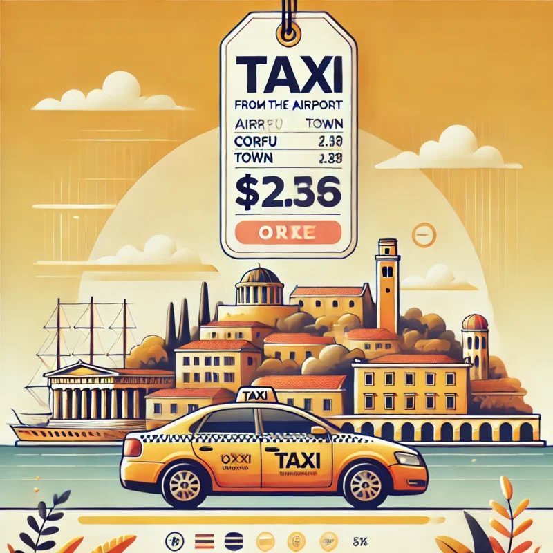 How much is a taxi from airport to Corfu town